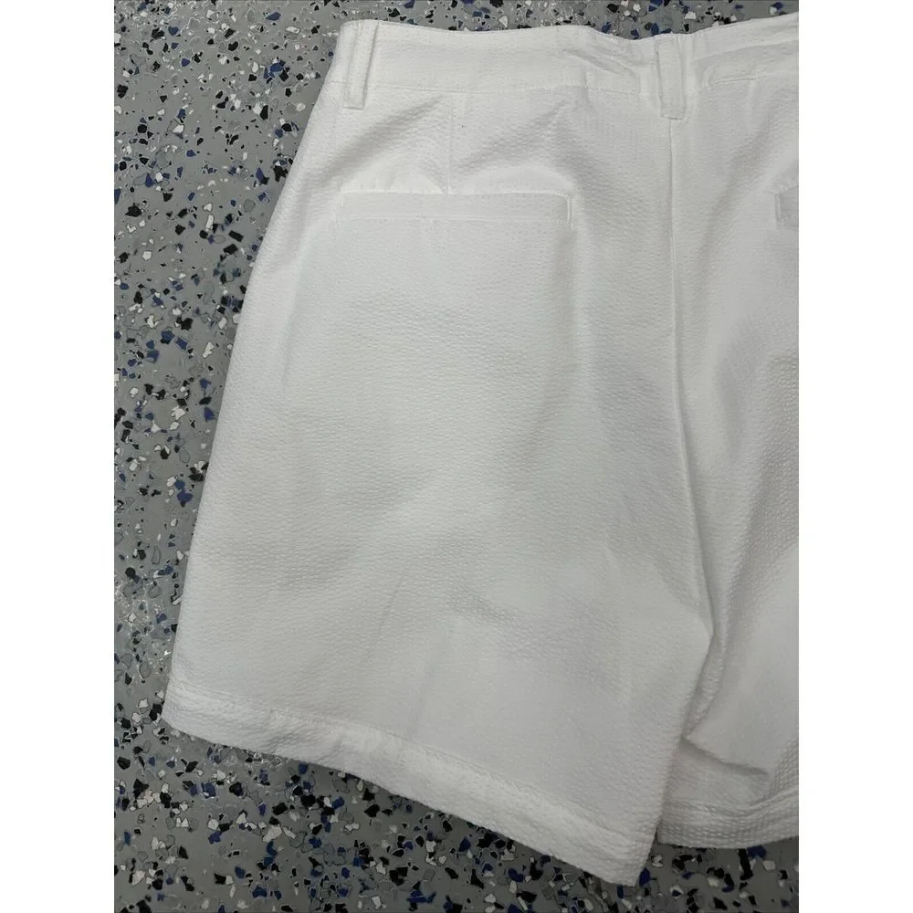 New Walter Hagen Shorts Womens White Seersucker Clubhouse 5
